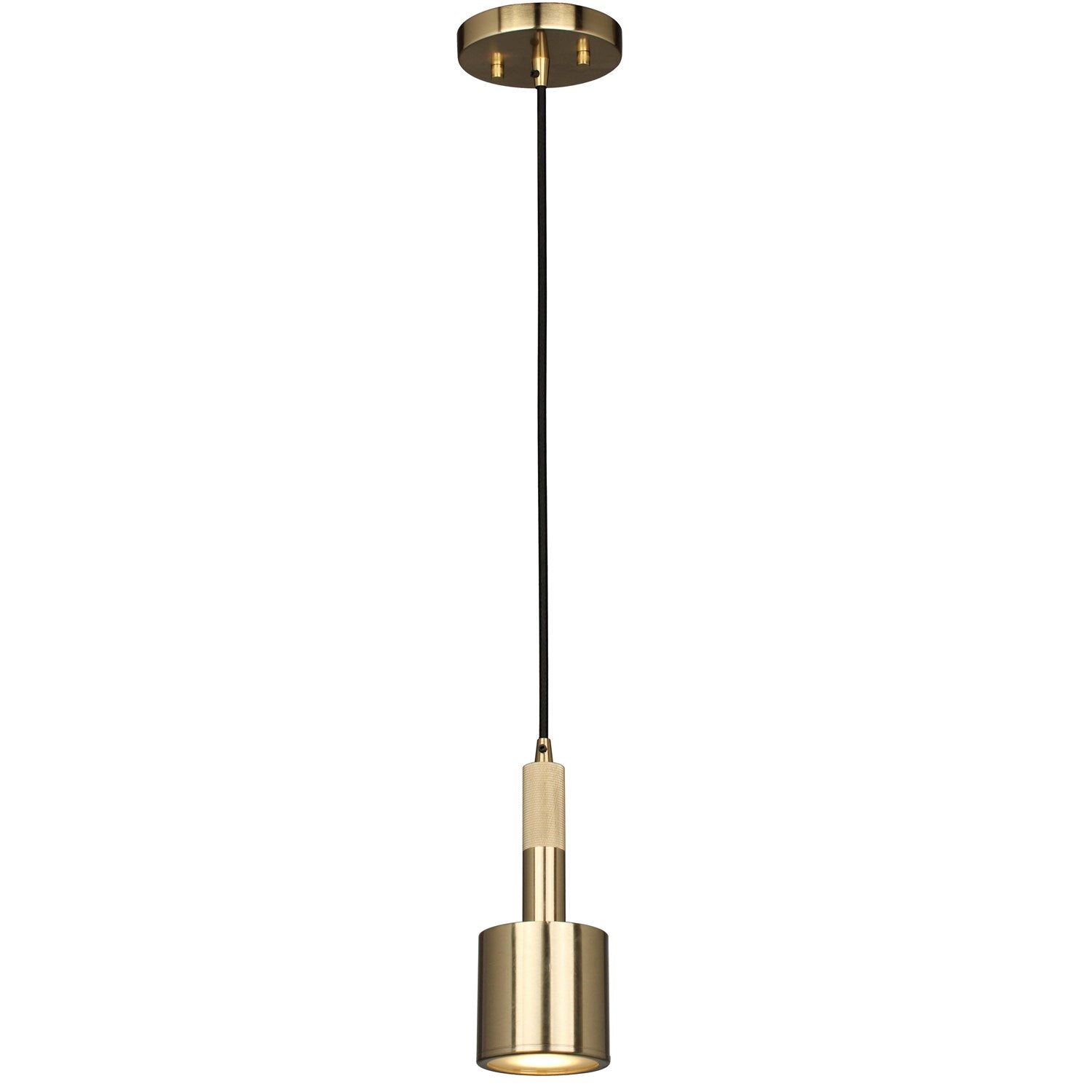 1 Light Pendant Aged Brass With Frosted Diffuser by Dainolite