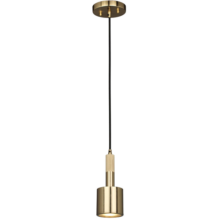 1 Light Pendant Aged Brass With Frosted Diffuser by Dainolite