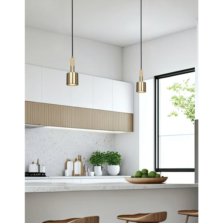 1 Light Pendant Aged Brass With Frosted Diffuser