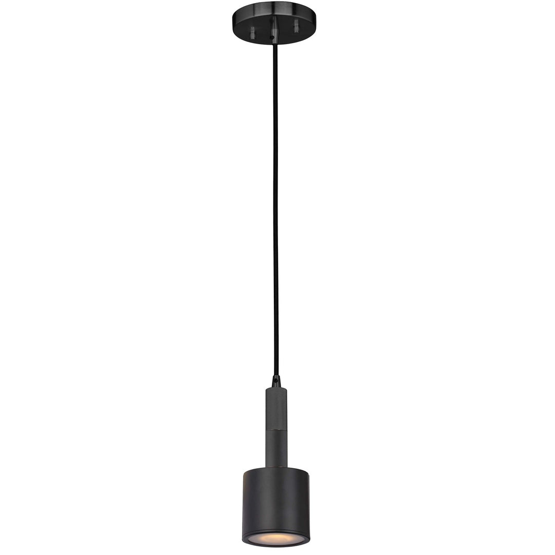 1 Light Pendant Matte Black With Frosted Diffuser by Dainolite