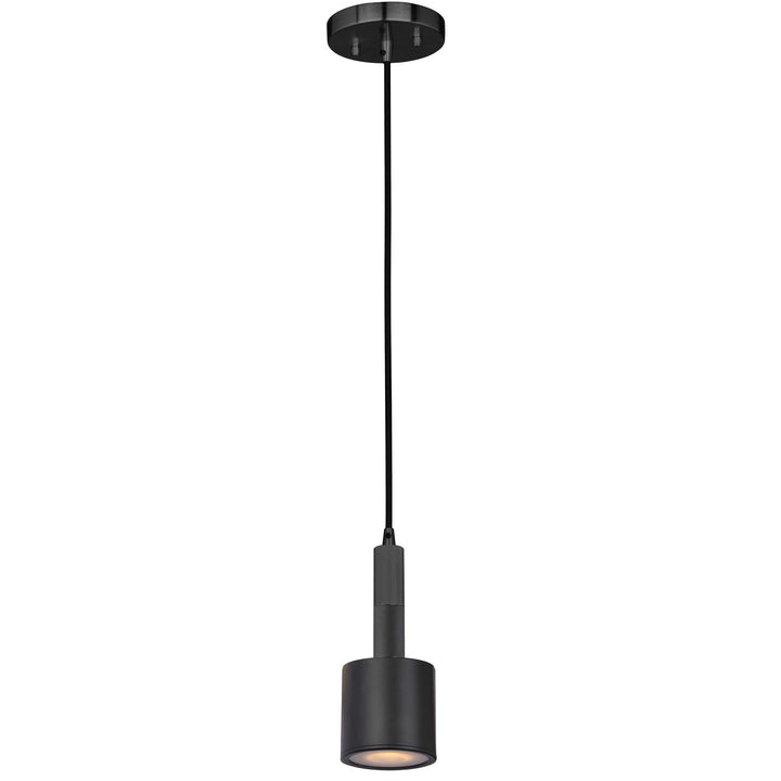 1 Light Pendant Matte Black With Frosted Diffuser by Dainolite
