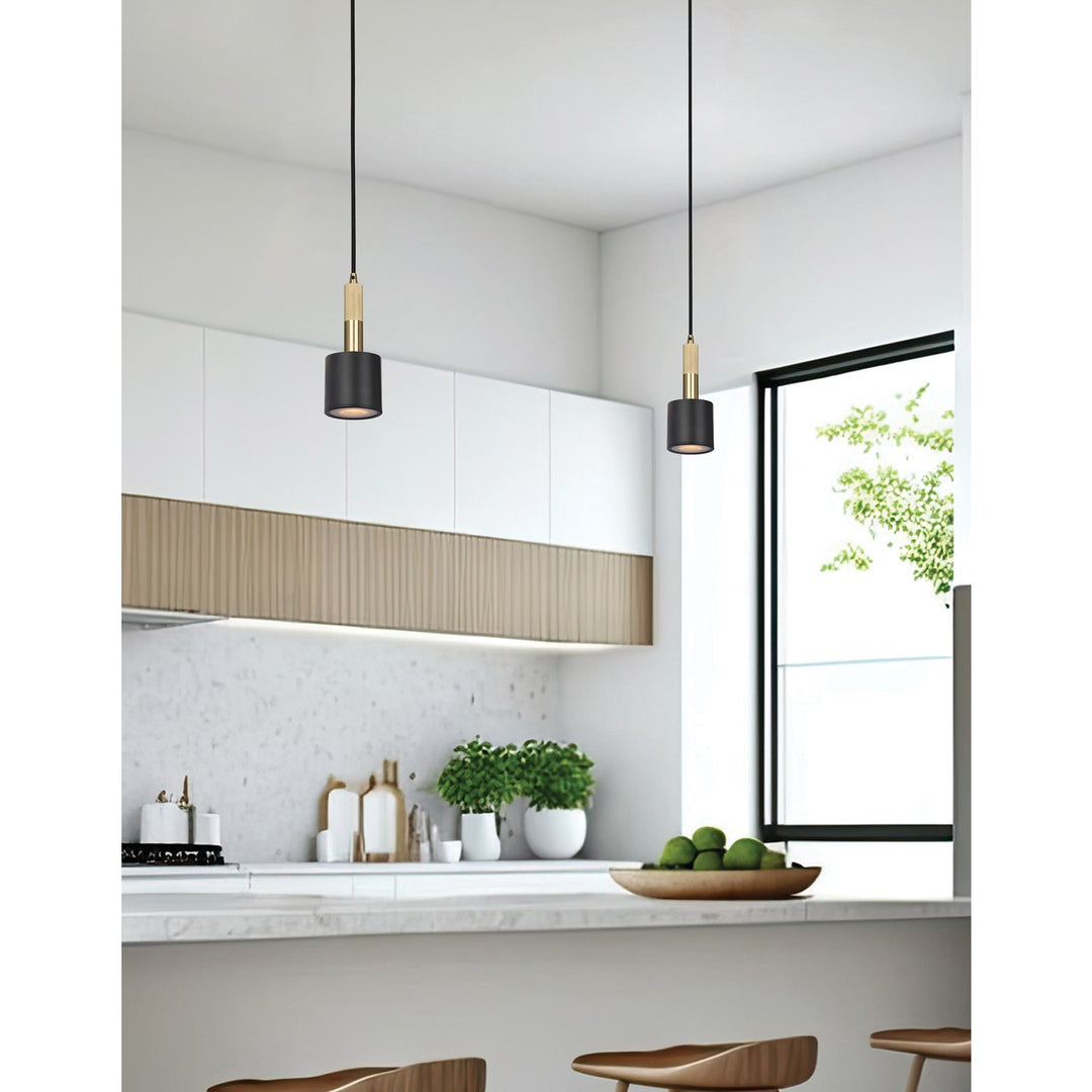 1 Light Pendant Matte Black With Frosted Diffuser