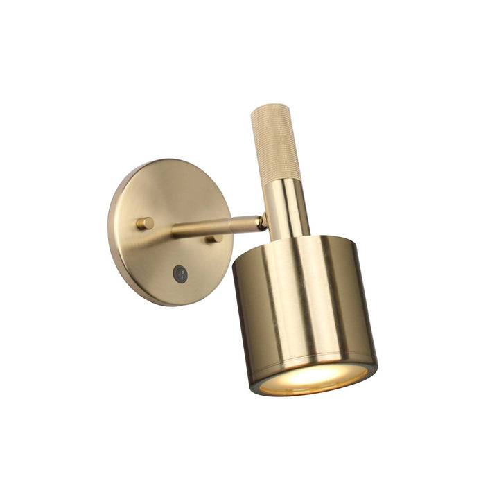 1 Light Halogen Wall Satin Chrome Aged Brass With Frosted Diffuser by Dainolite