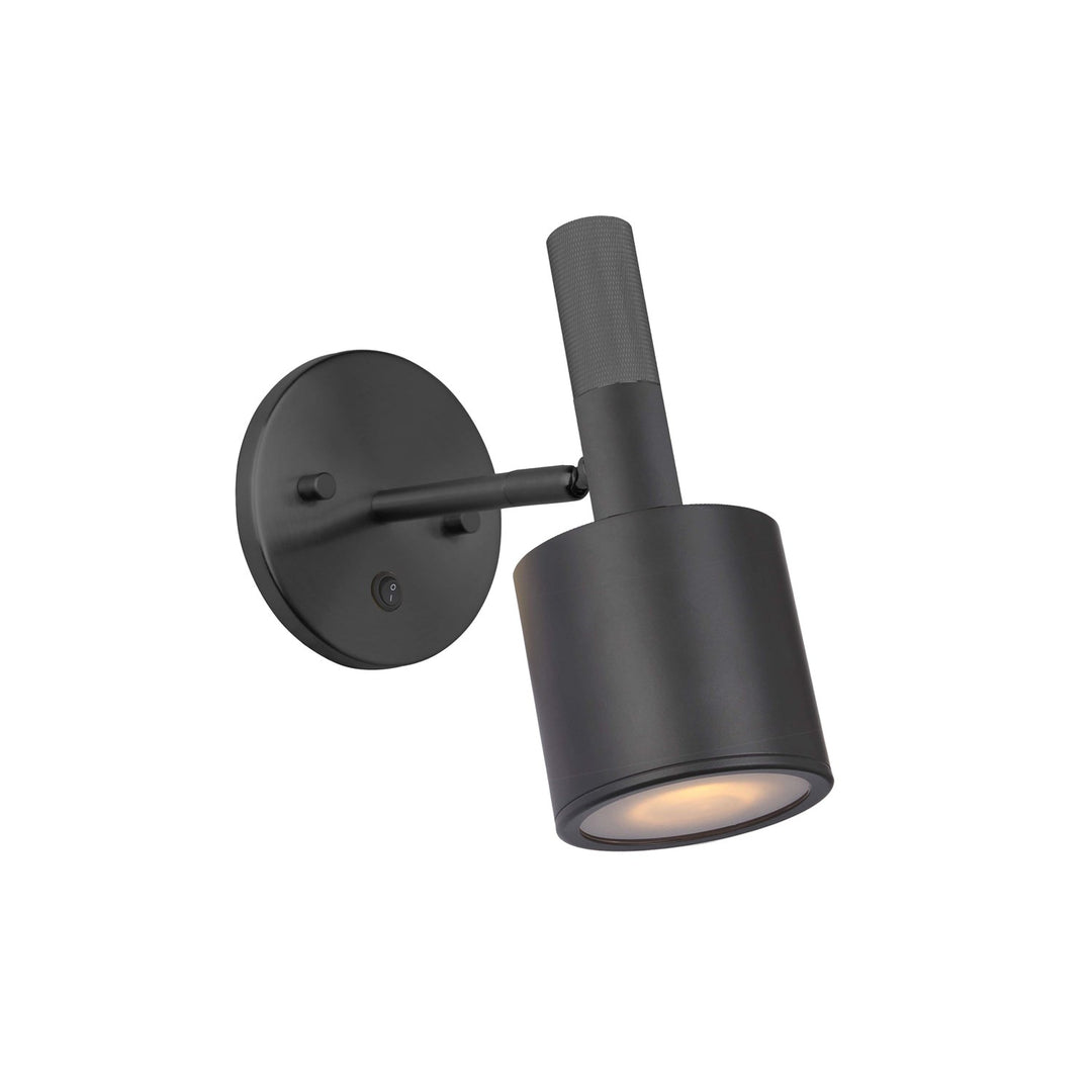 1 Light Wall Satin Chrome Matte Black With Frosted Diffuser by Dainolite