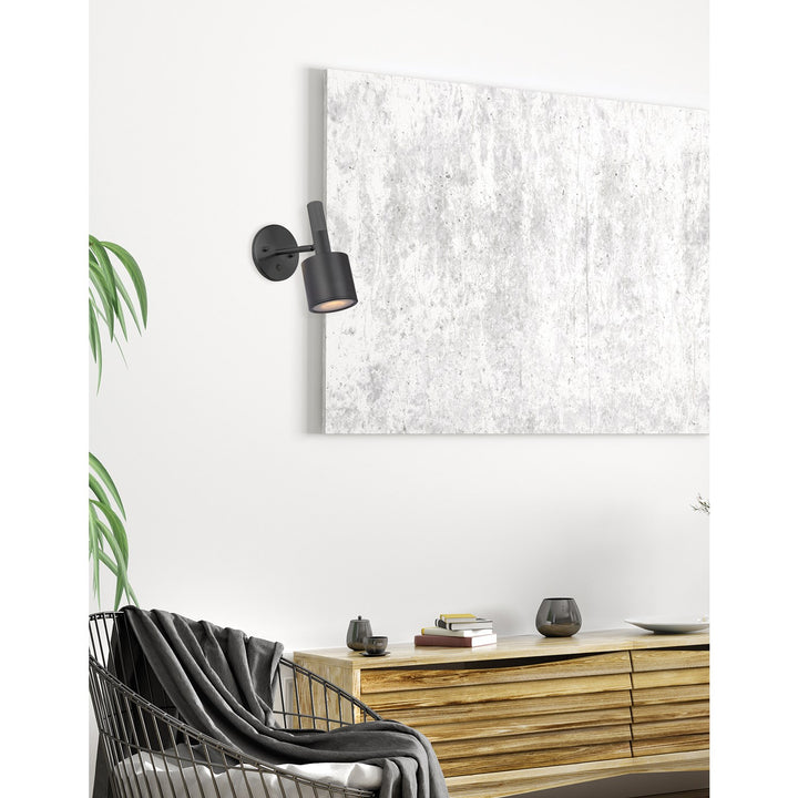1 Light Wall Satin Chrome Matte Black With Frosted Diffuser