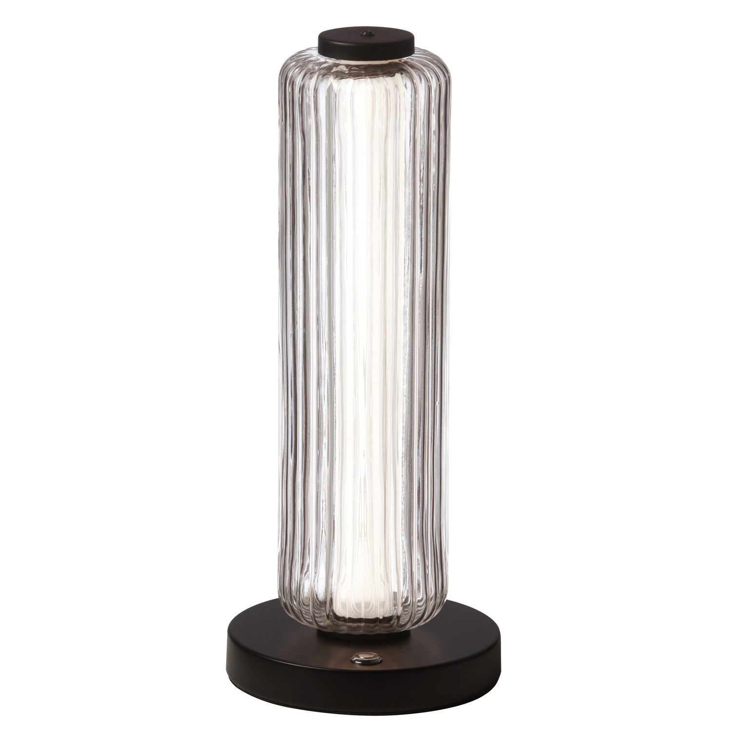 10W Matte Black Table Lamp W/ Clear Fluted Glass by Dainolite