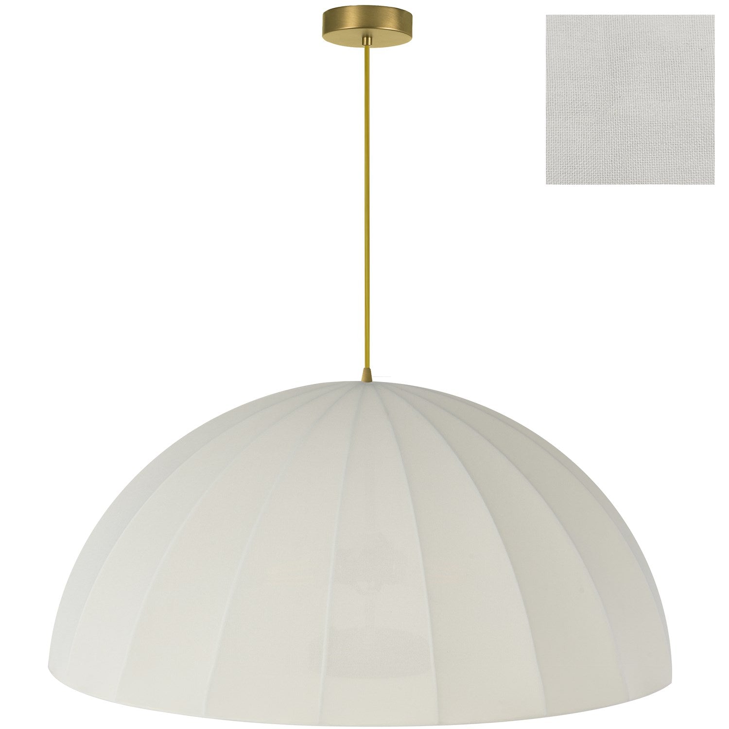 1 Light Aged Brass Pendant W/ Beige Linen Shade by Dainolite