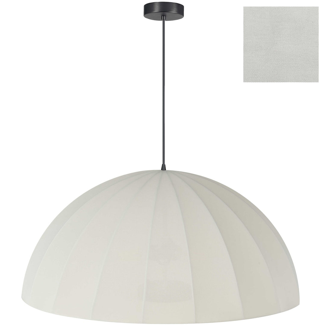 1 Light Matte Black Pendant W/ Beige Linen Shade by Dainolite