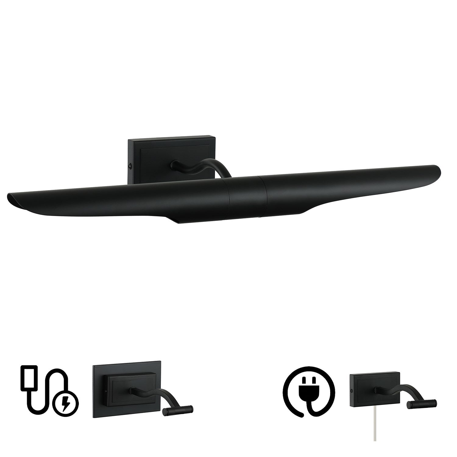 2 Light Matte Black Picture Light by Dainolite