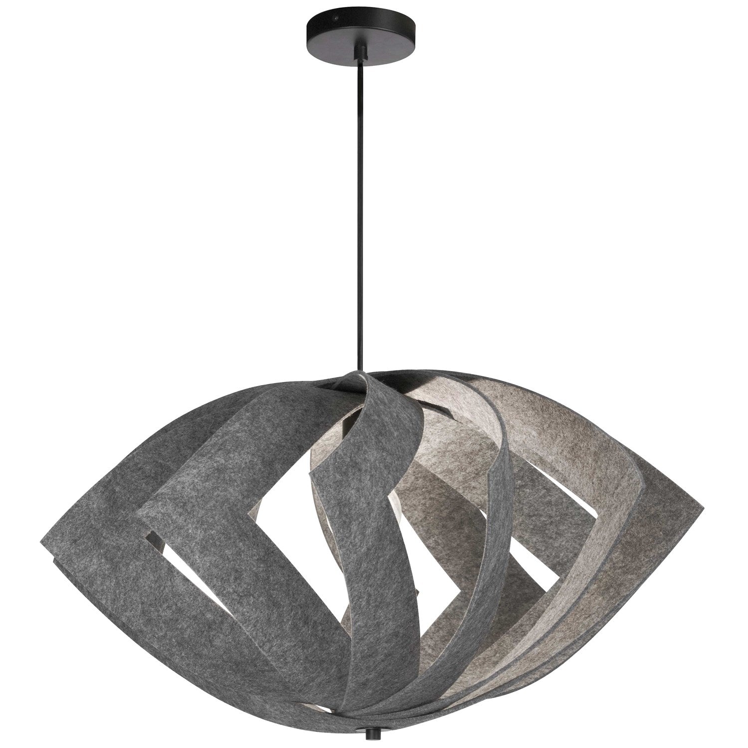 1 Light Incandescent Pendant Matte Black With Grey Shade by Dainolite