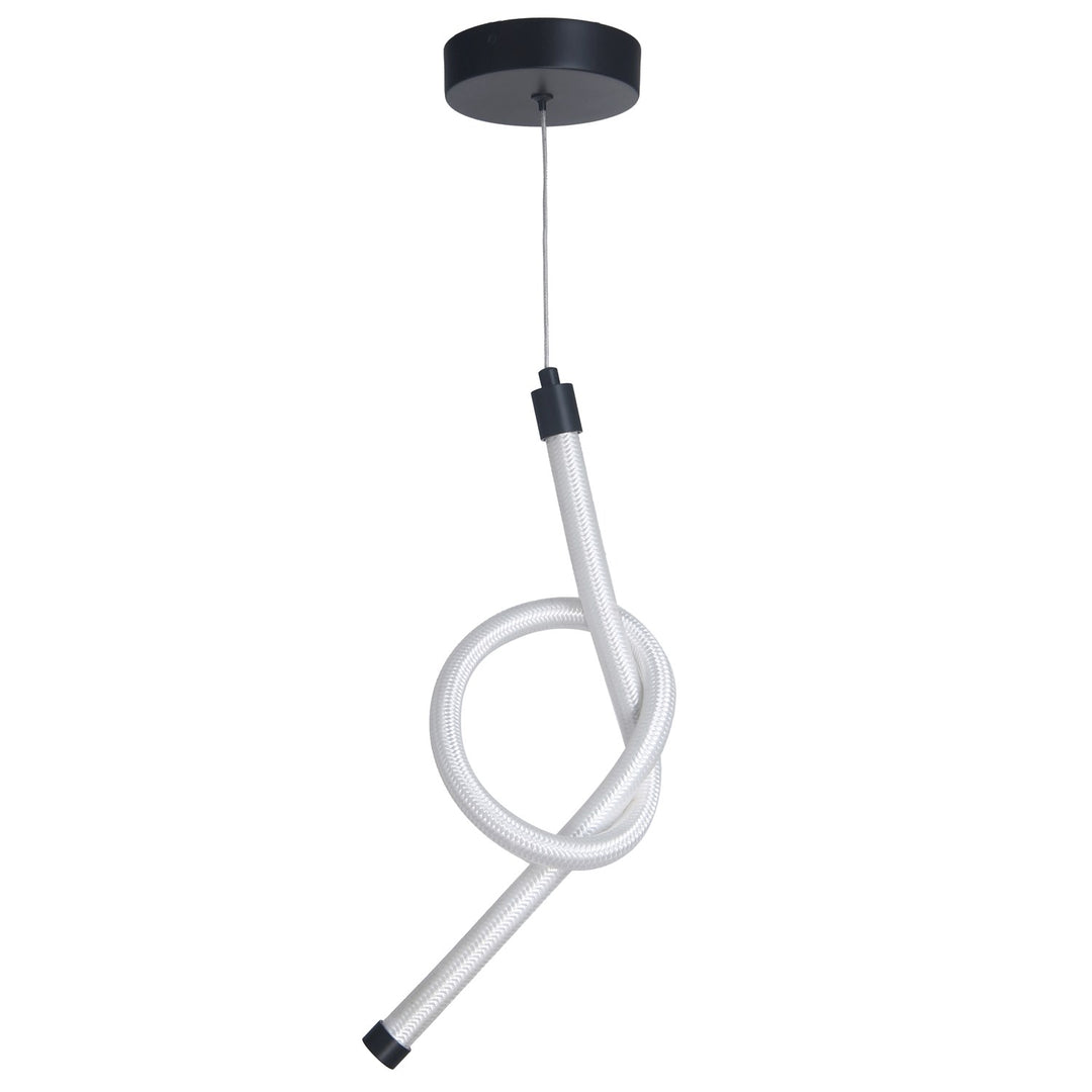 10W Pendant In Matte Black W/ White Silicone Diffuser by Dainolite