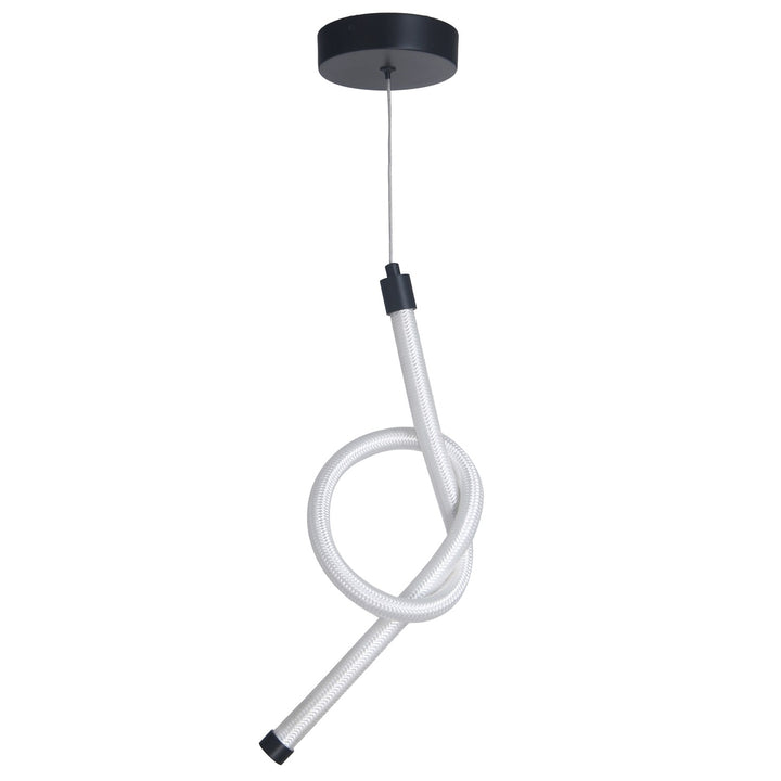 10W Pendant In Matte Black W/ White Silicone Diffuser by Dainolite