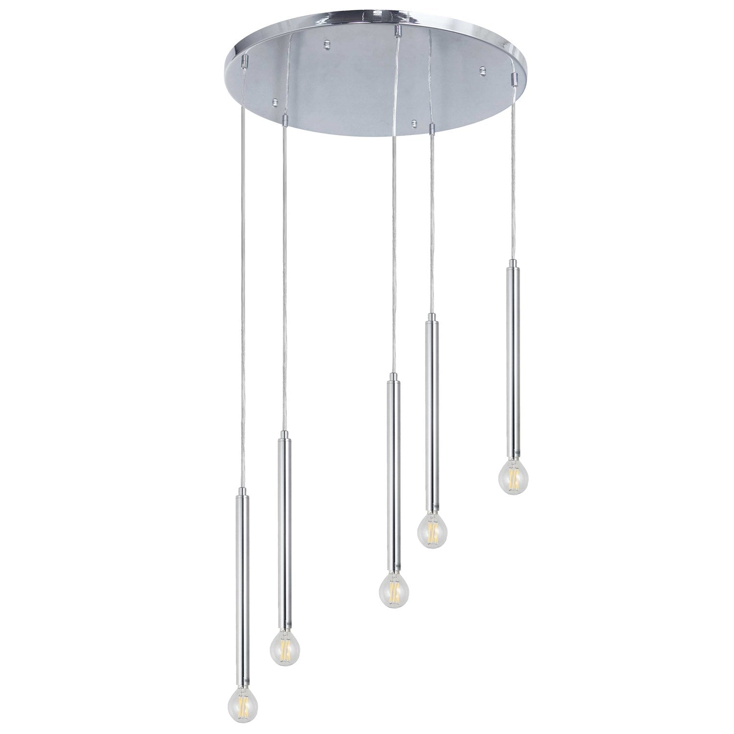 5 Light Pendant In Polished Chrome by Dainolite