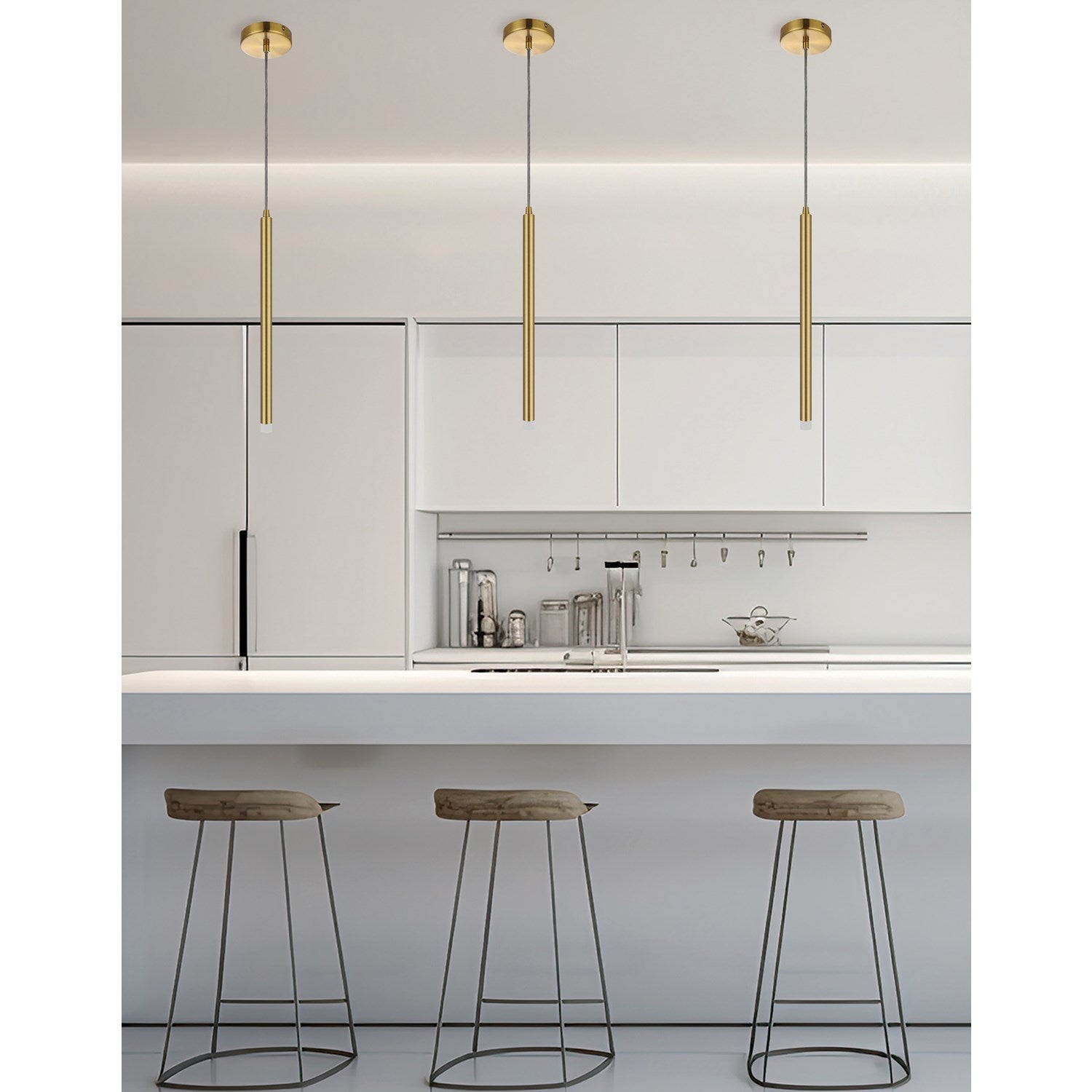 3W Pendant Aged Brass With Frosted Acrylic Diffuser