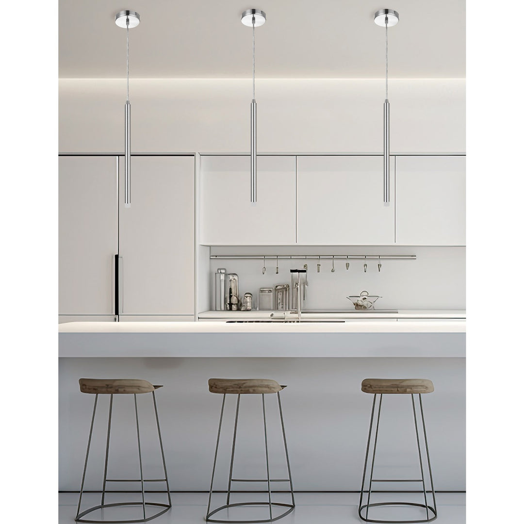 3W Pendant Polished Chrome With Frosted Acrylic Diffuser