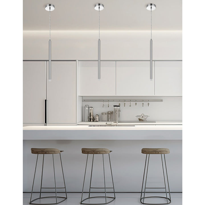 3W Pendant Polished Chrome With Frosted Acrylic Diffuser