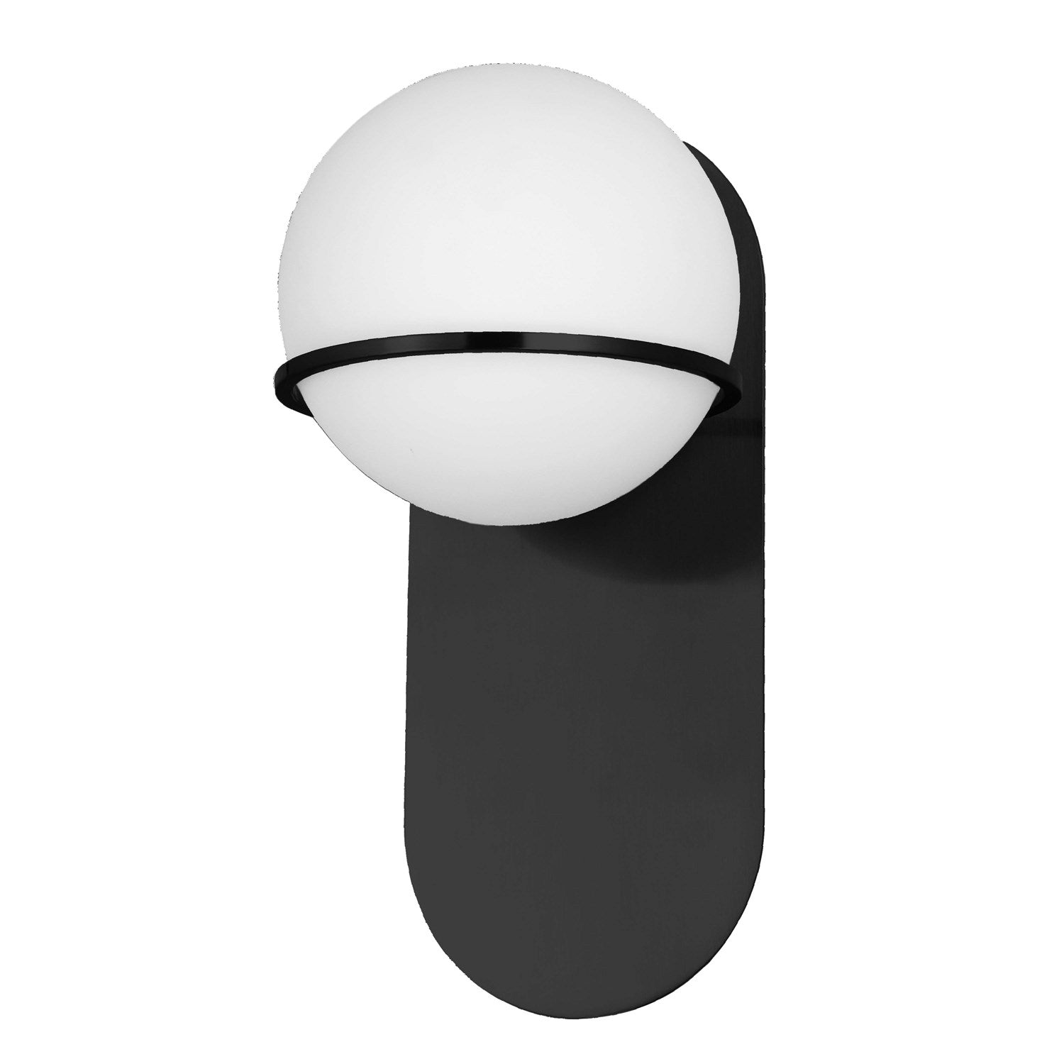 1 Light Halogen Wall Satin Chrome Matte Black With White Glass by Dainolite