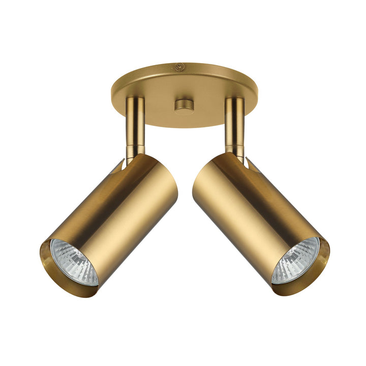 2 Light Spot Light In Aged Brass by Dainolite