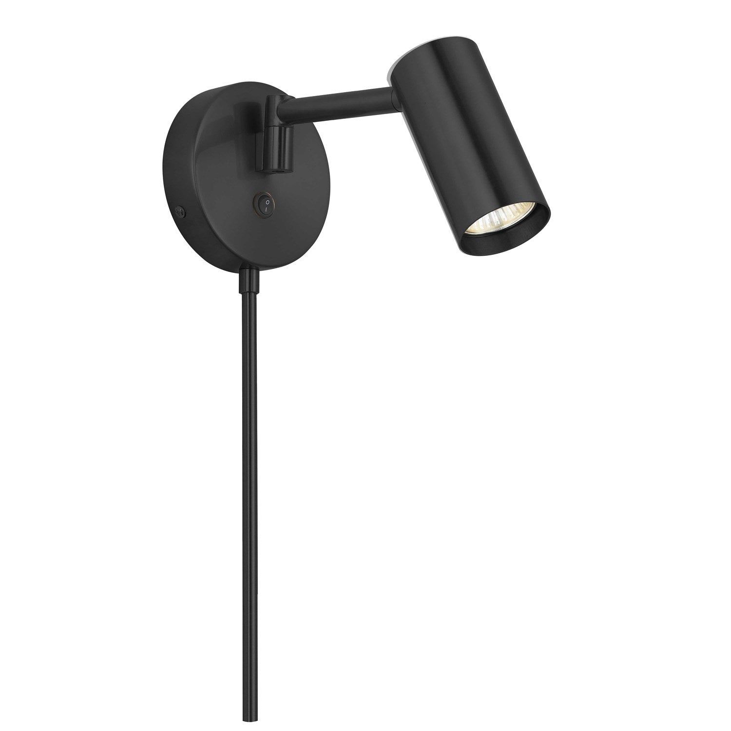 1 Light Halogen Wall Swing Arm Spotlight Matte Black by Dainolite