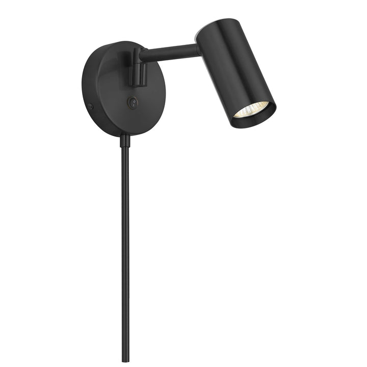 1 Light Halogen Wall Swing Arm Spotlight Matte Black by Dainolite