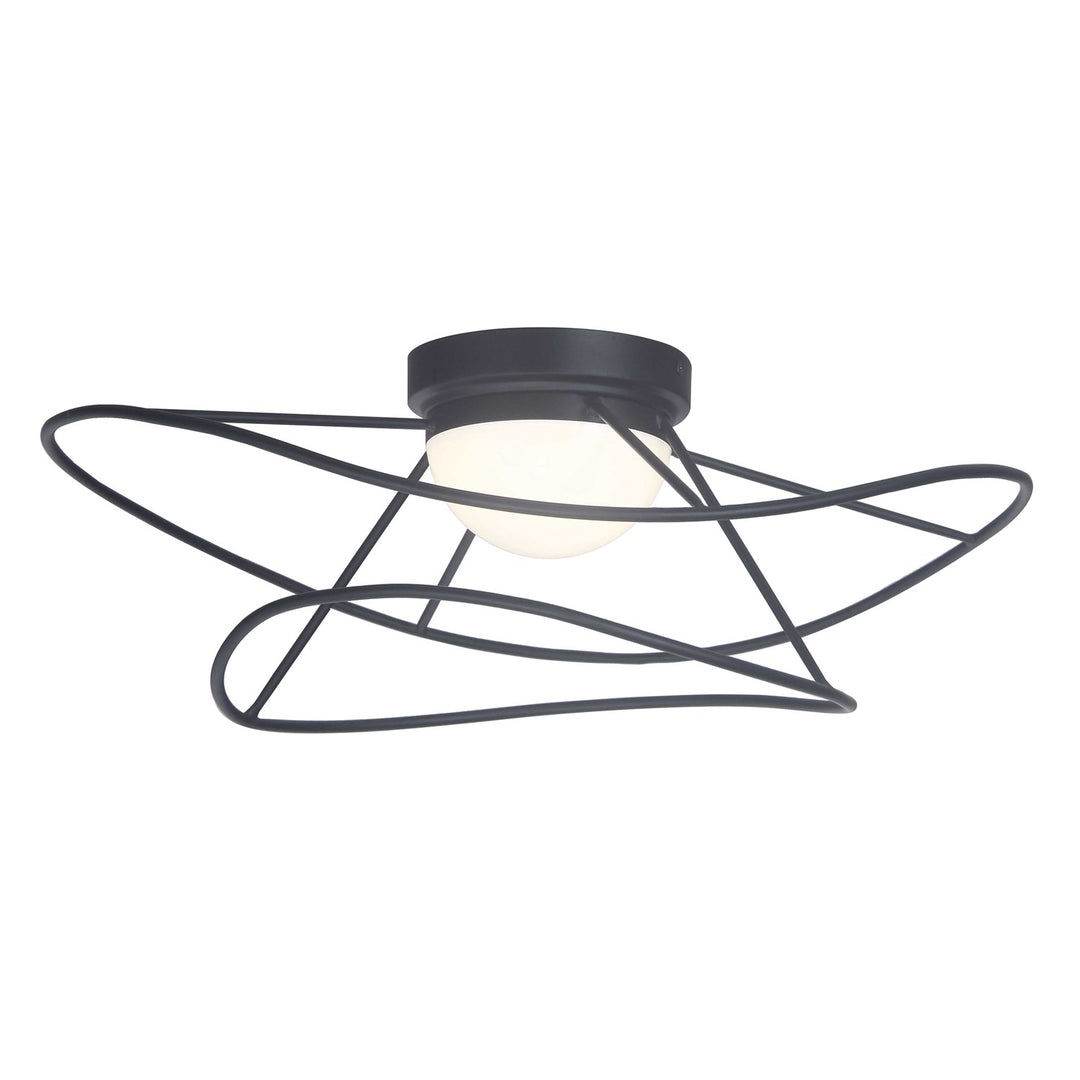 12W Flush Mount Matte Black With White Acrylic Diffuser by Dainolite