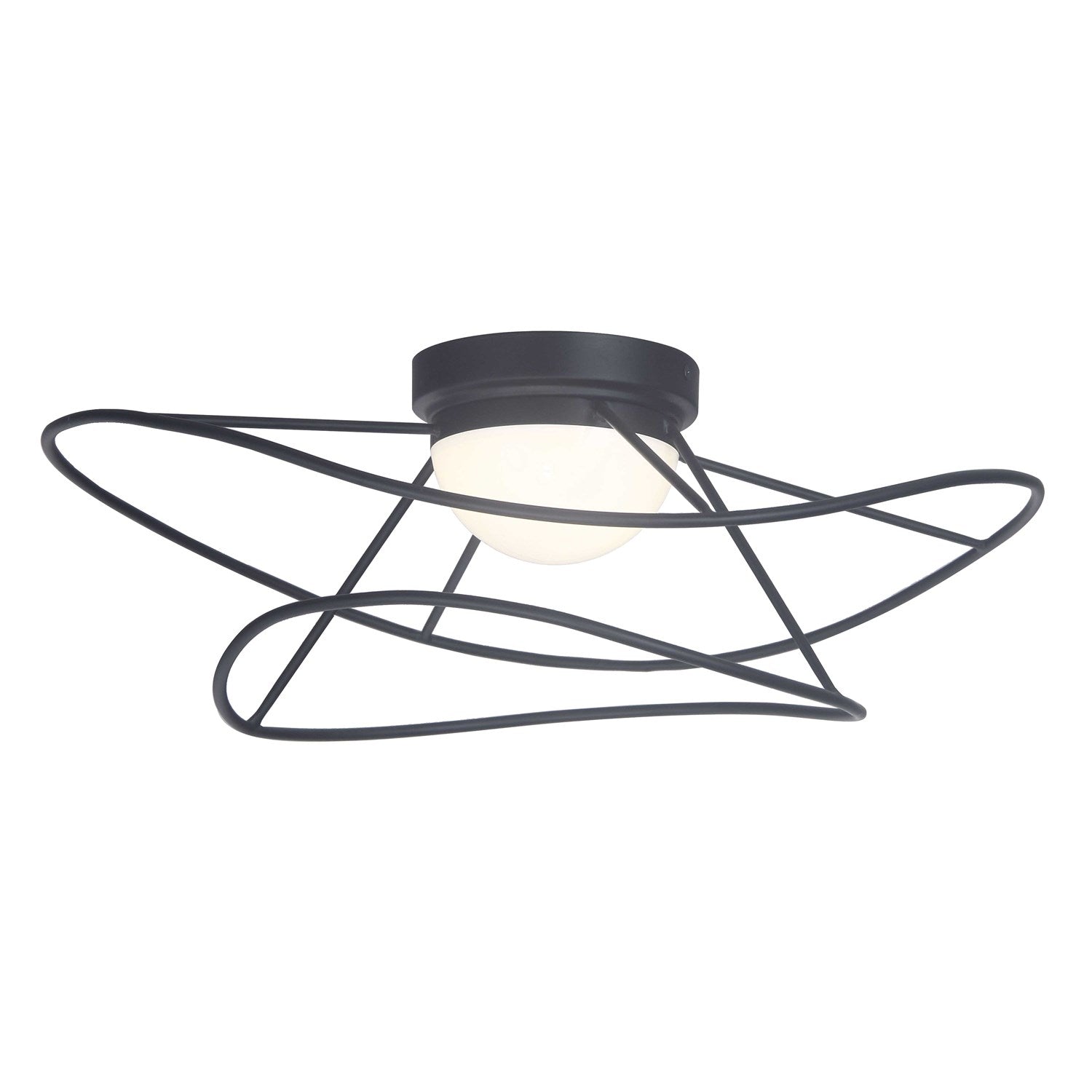 12W Flush Mount Matte Black With White Acrylic Diffuser by Dainolite