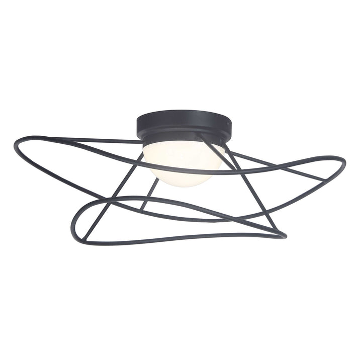 12W Flush Mount Matte Black With White Acrylic Diffuser by Dainolite
