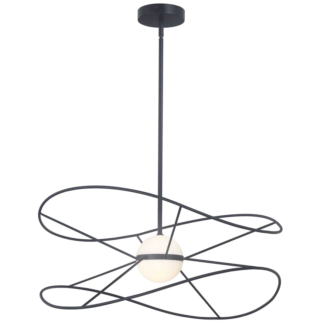20W Pendant Matte Black With White Acrylic Diffusers by Dainolite
