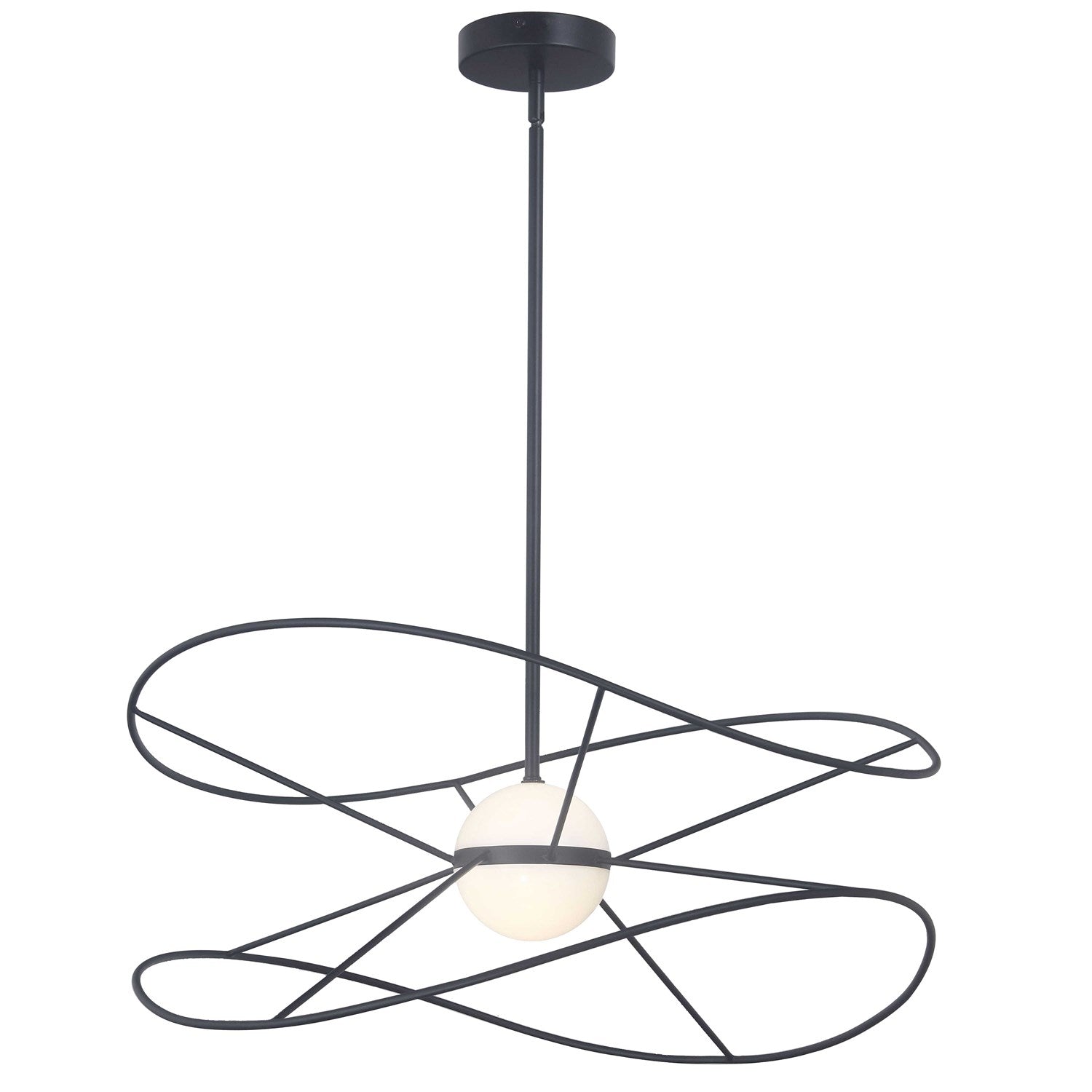 20W Pendant Matte Black With White Acrylic Diffusers by Dainolite