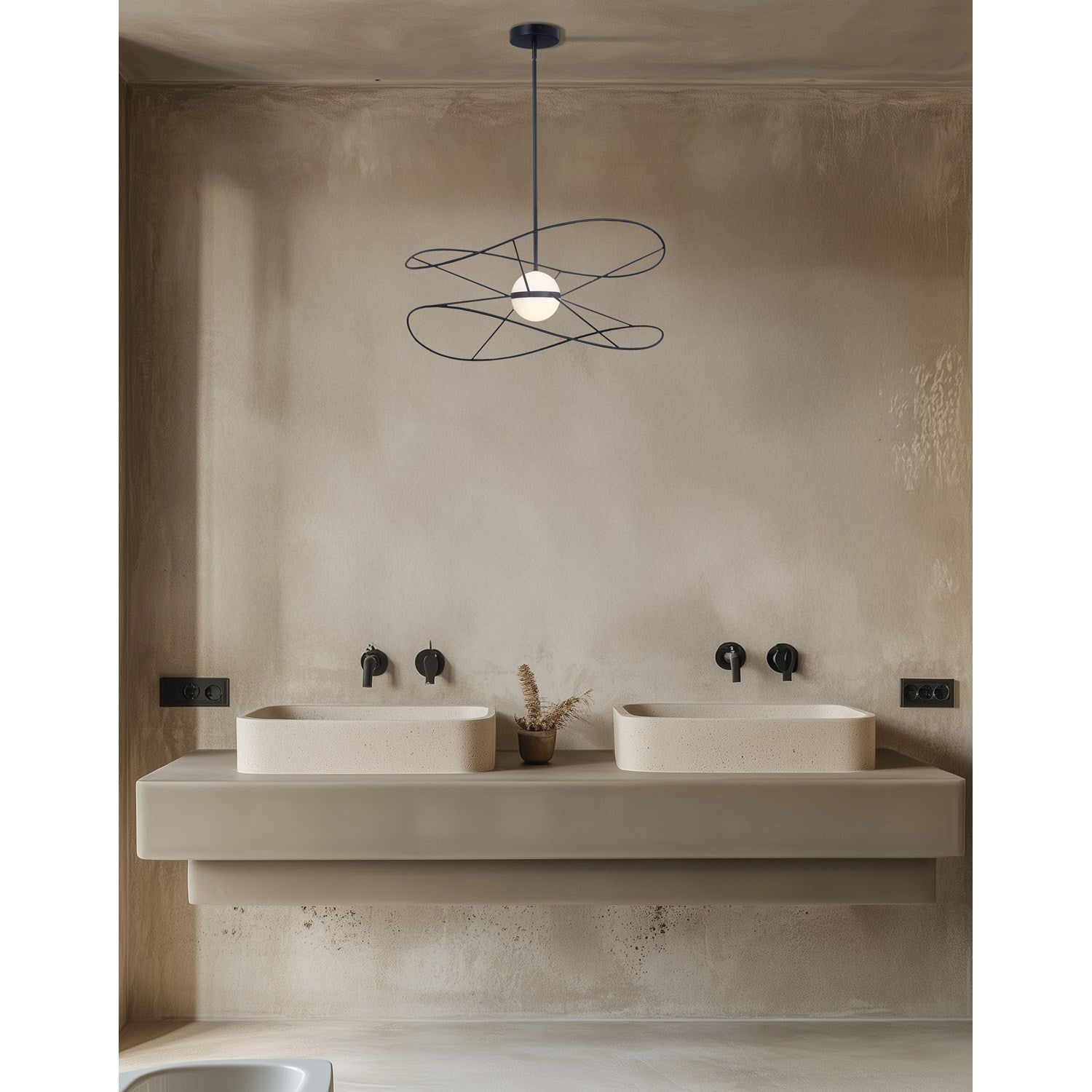 20W Pendant Matte Black With White Acrylic Diffusers