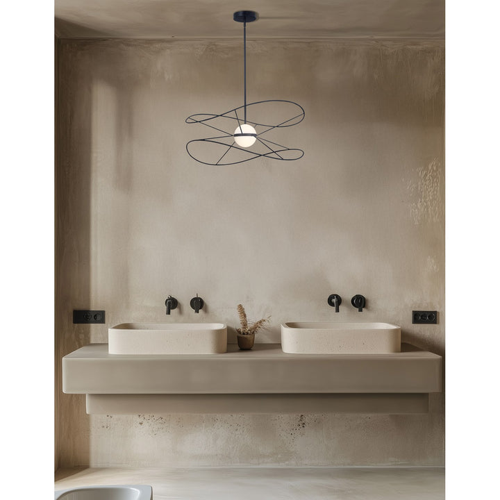 20W Pendant Matte Black With White Acrylic Diffusers
