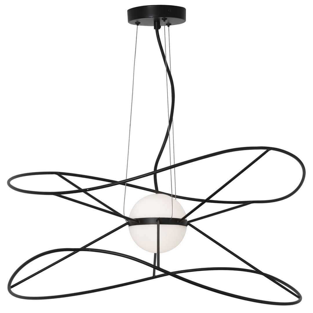 20W Pendant Matte Black With White Acrylic Diffusers by Dainolite