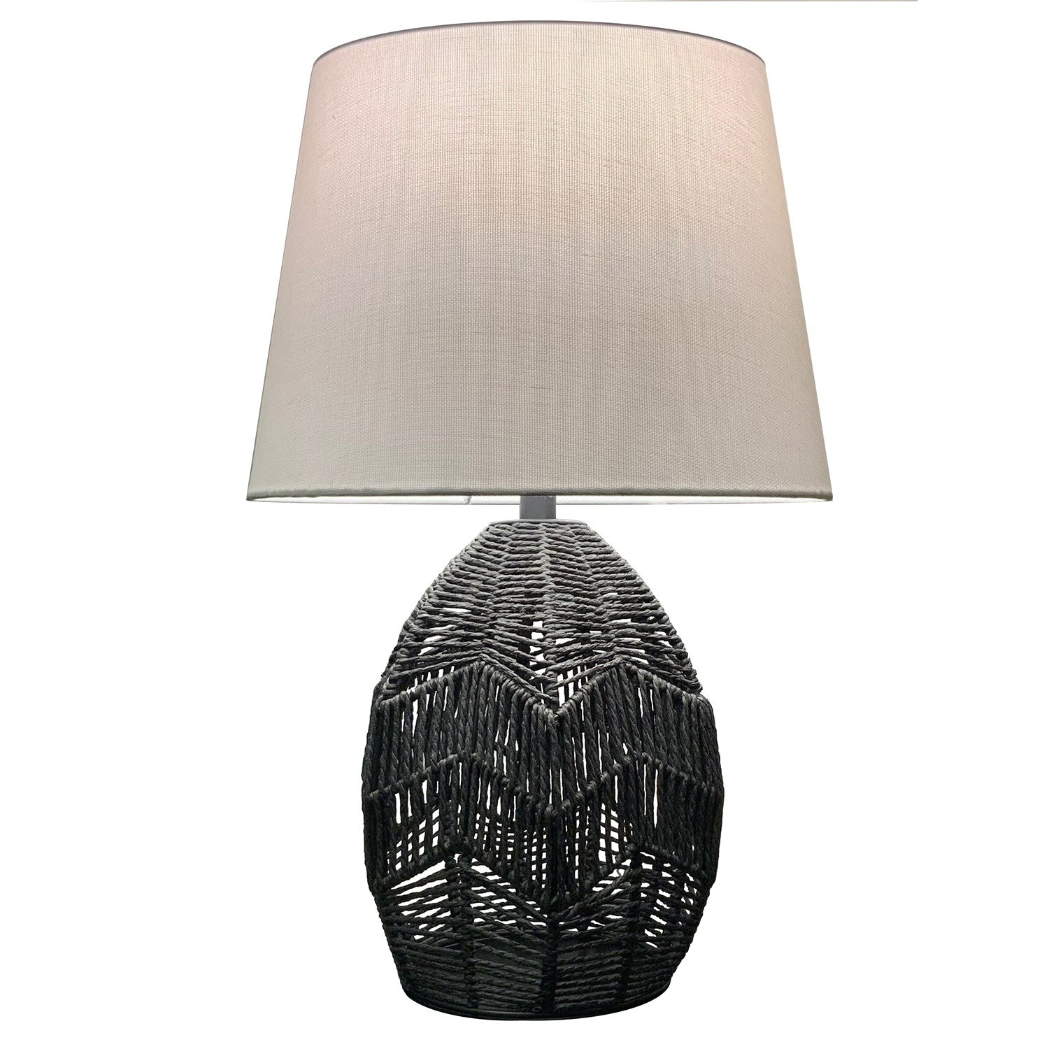 1 Light Table Lamp In Black W/ Beige Shade by Dainolite