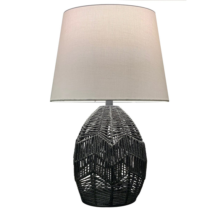 1 Light Table Lamp In Black W/ Beige Shade by Dainolite