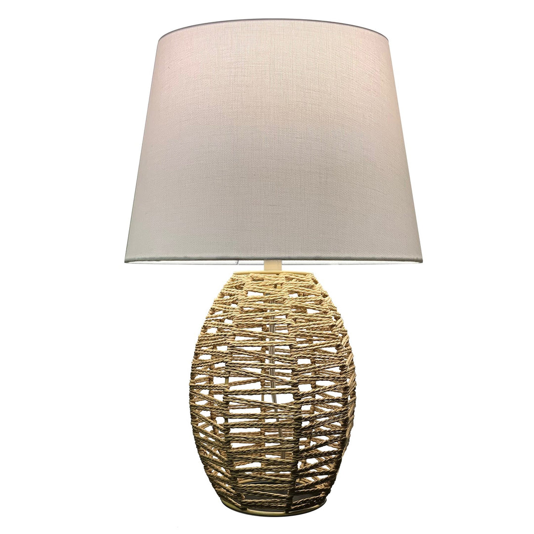 1 Light Table Lamp, Natural W/ Beige Shade by Dainolite