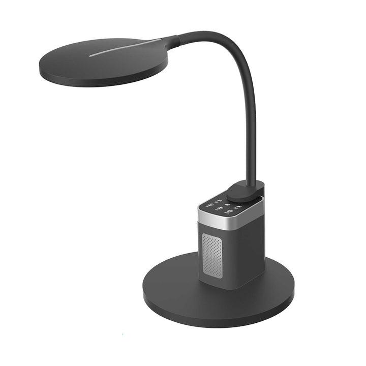 10W Table Lamp, Matte Black With Bluetooth Speaker by Dainolite
