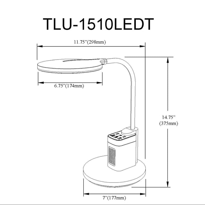 10W Table Lamp, Matte Black With Bluetooth Speaker