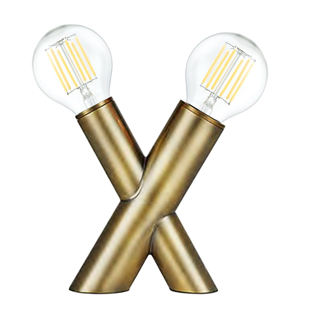 2 Light Table Lamp In Aged Brass by Dainolite