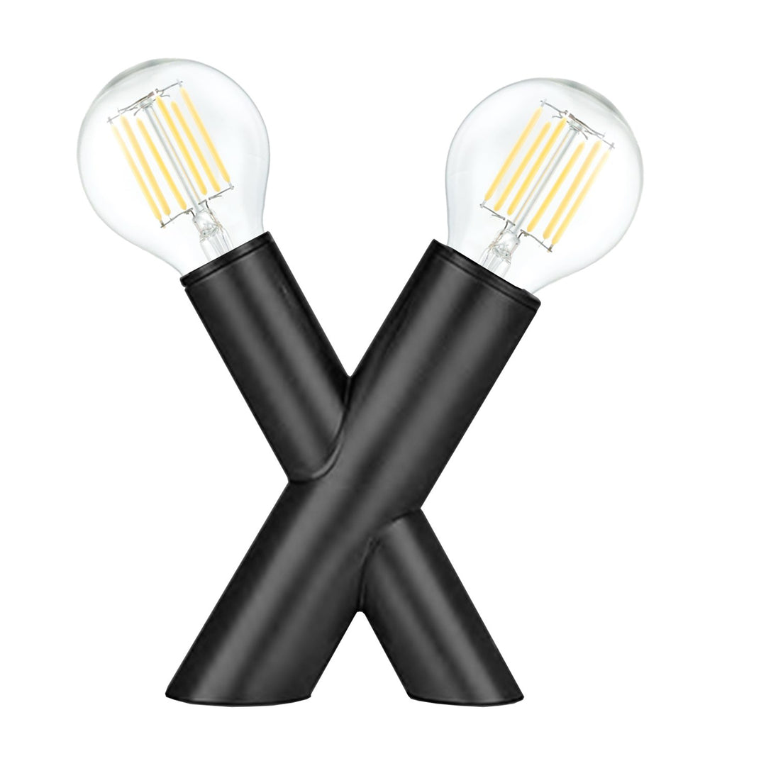 2 Light Table Lamp In Matte Black by Dainolite