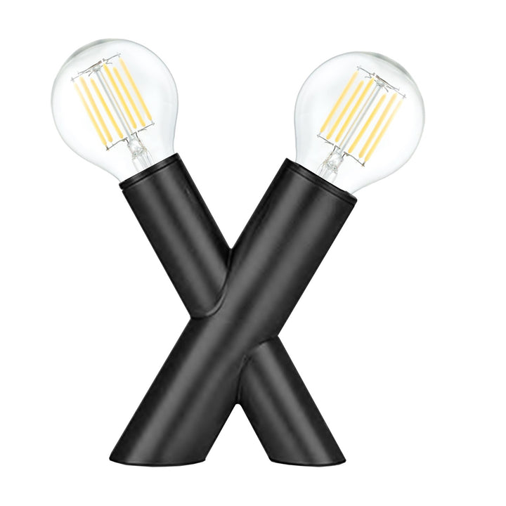 2 Light Table Lamp In Matte Black by Dainolite