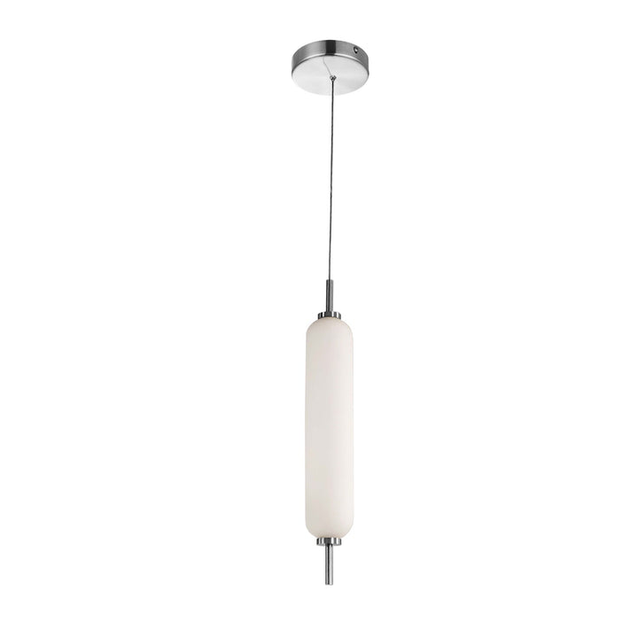 10W Pendant Polished Chrome With White Opal Glass by Dainolite