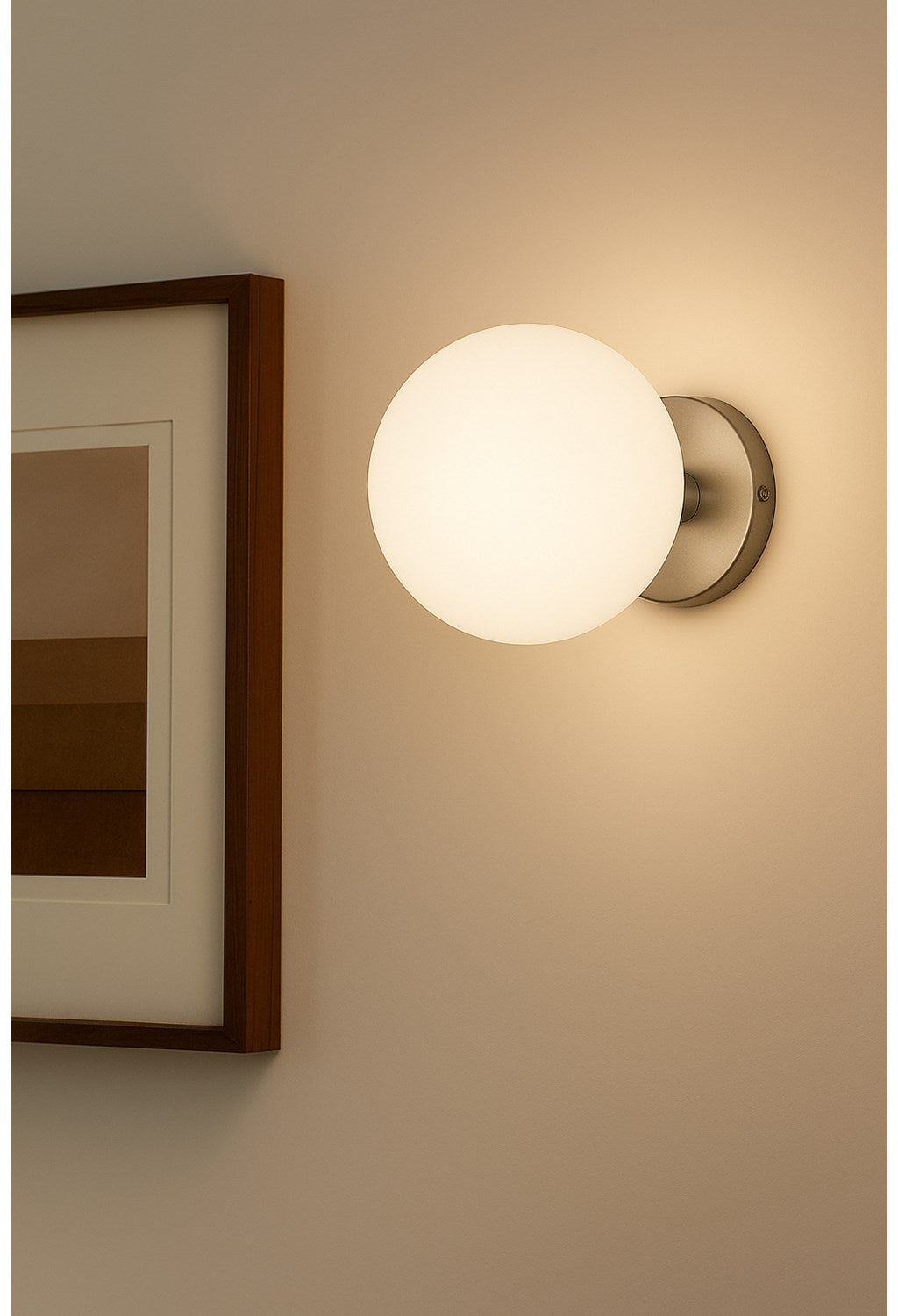 6W Wall Sconce, Polished Chrome W/ Opal Glass