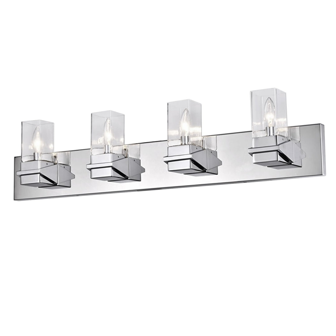 4 Light Incandescent Vanity, Polished Chrome W/ Clear Glass by Dainolite