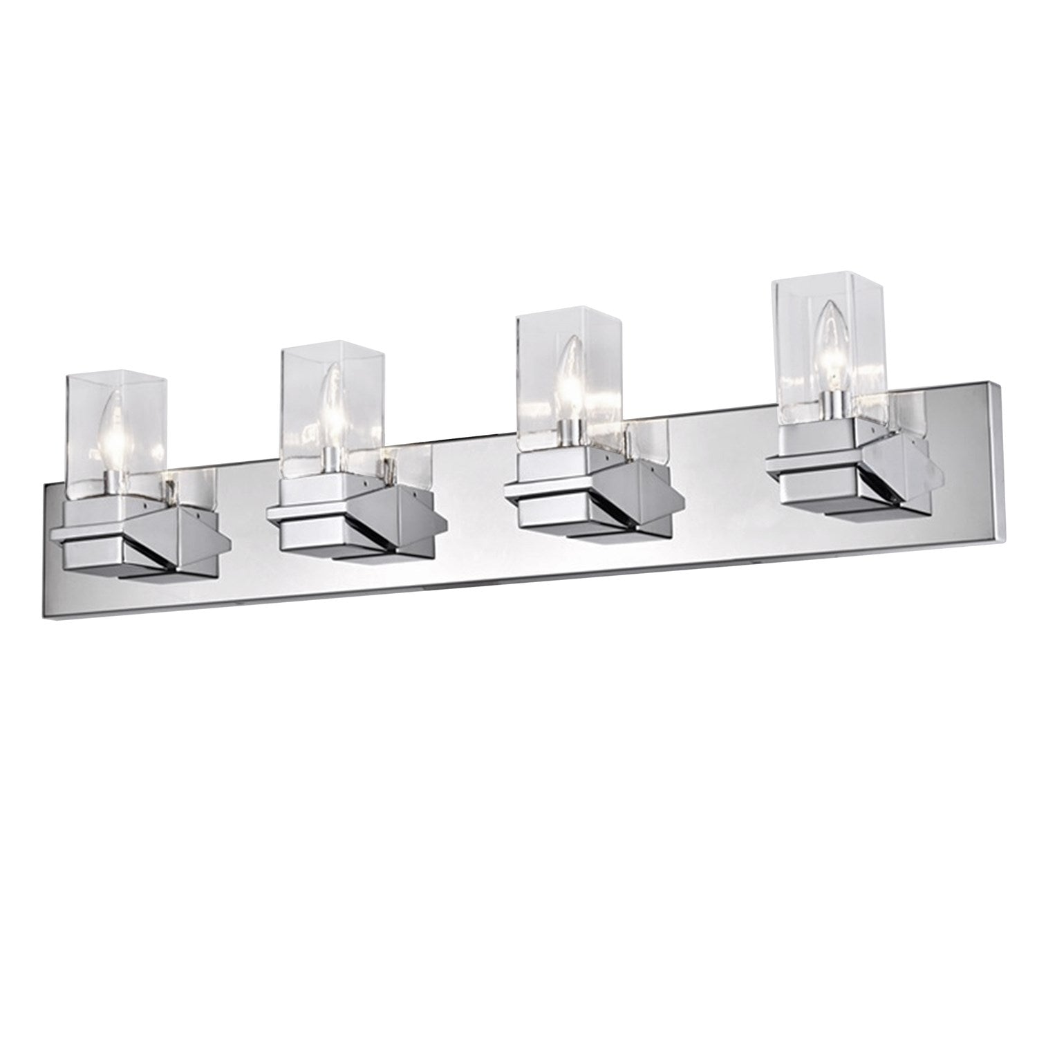 4 Light Incandescent Vanity, Polished Chrome W/ Clear Glass by Dainolite