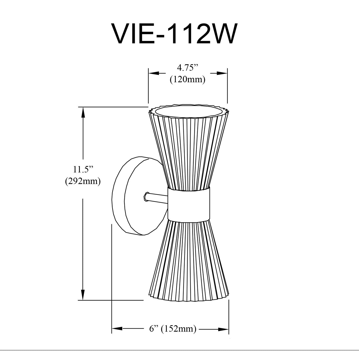 2 Light Incandescent  Wall Sconce Polished Chrome W/ Clear Ribbed Glass