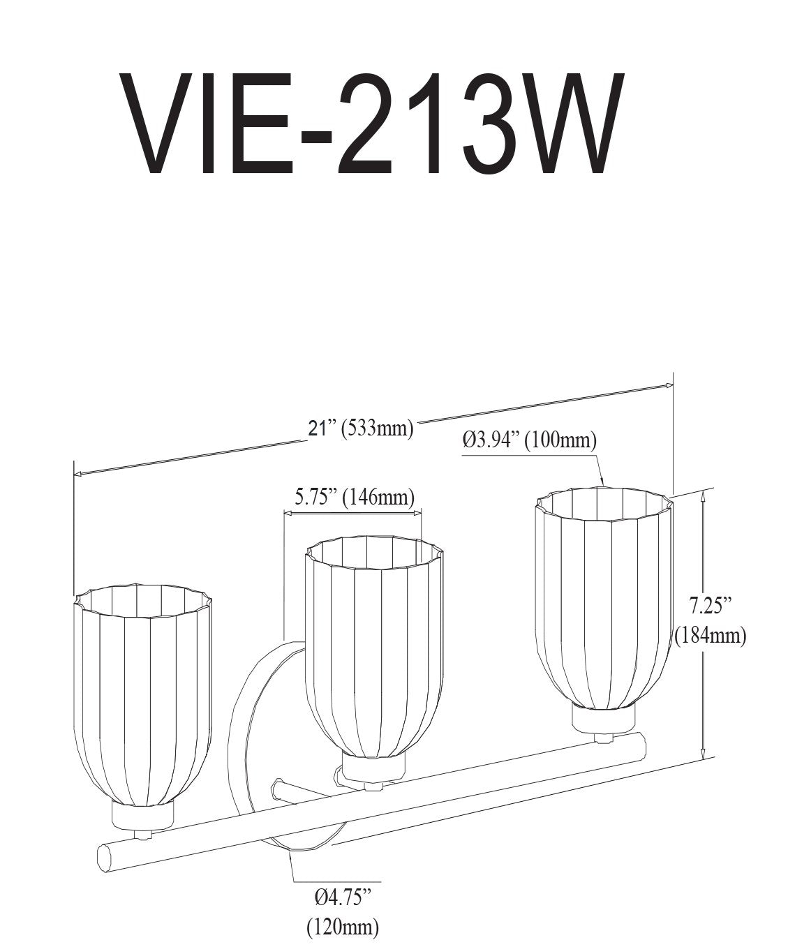 2 Light Incandescent Vanity Polished Chrome With Clear Ribbed Glass
