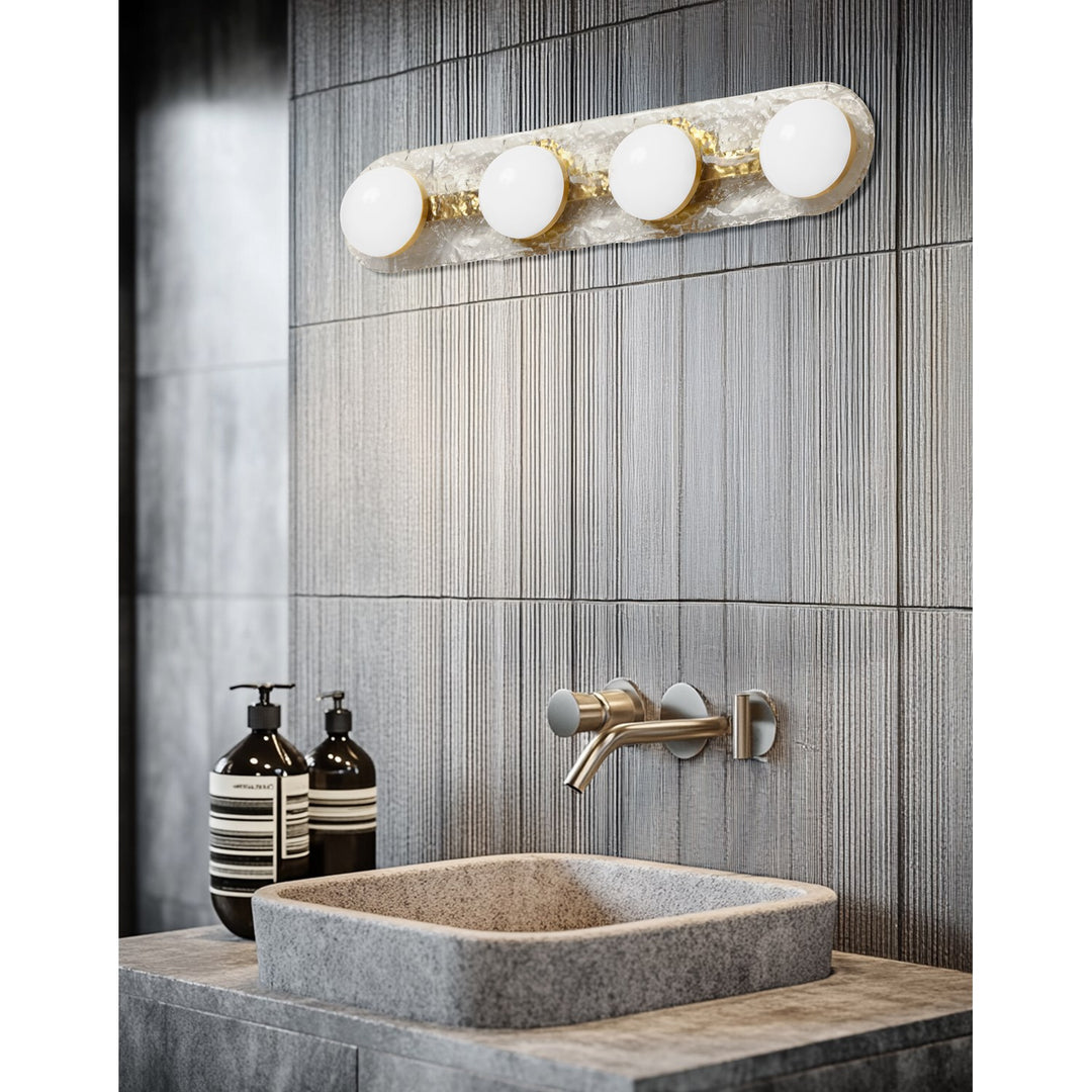 40W Vanity Aged Brass With Clear Glass