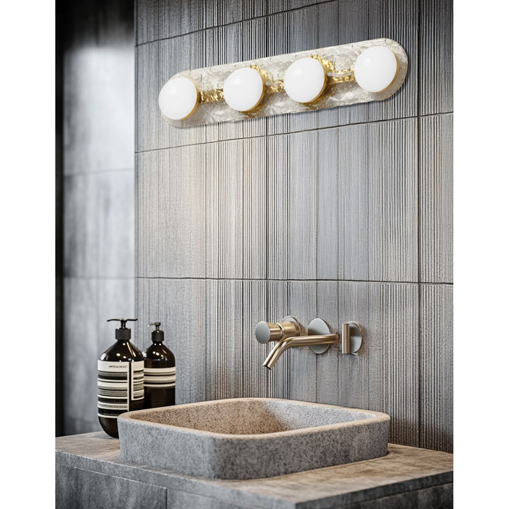 40W Vanity Aged Brass With Clear Glass