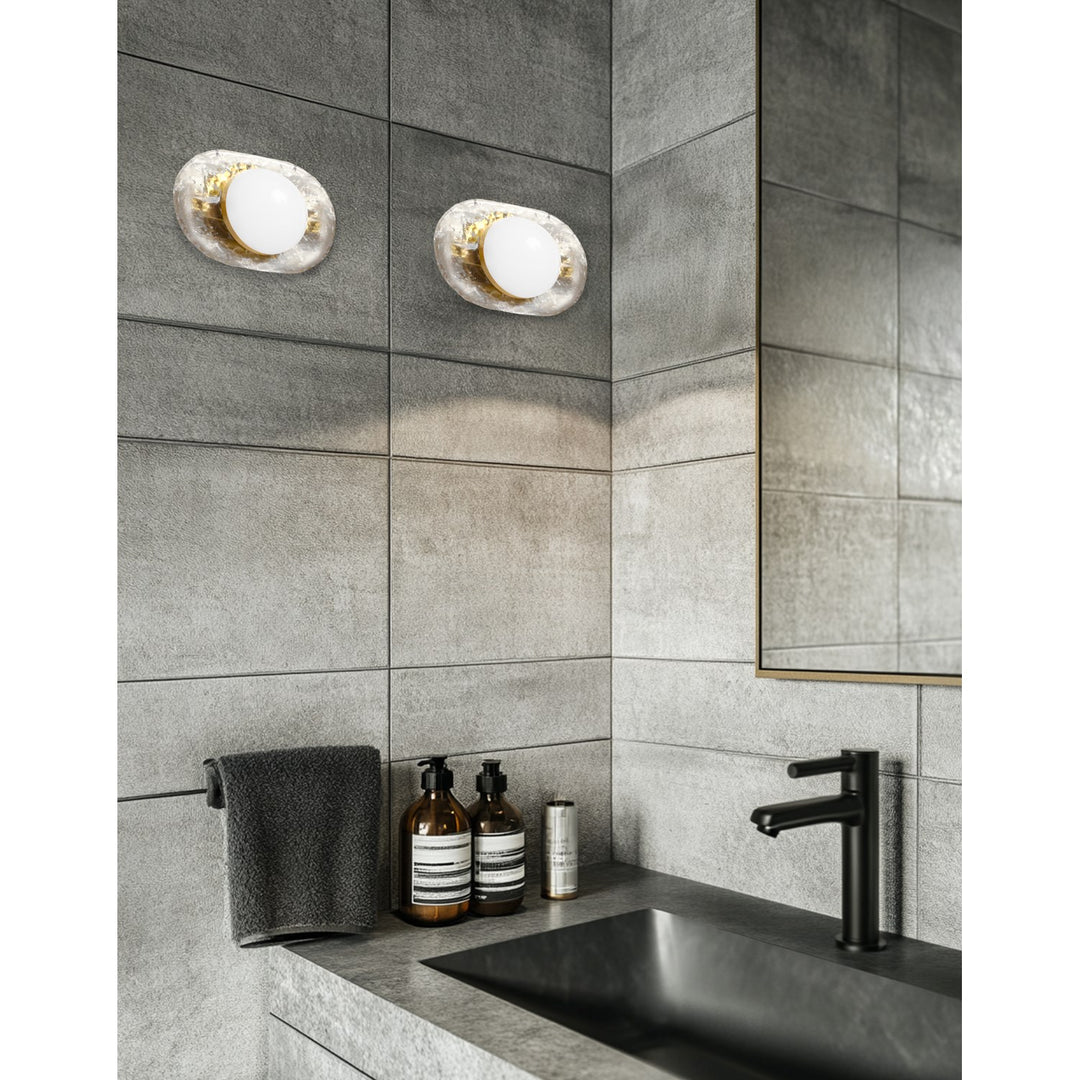 10W Wall Sconce Aged Brass With Clear Glass
