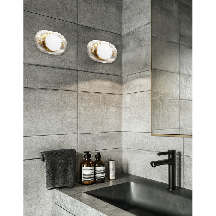 10W Wall Sconce Aged Brass With Clear Glass